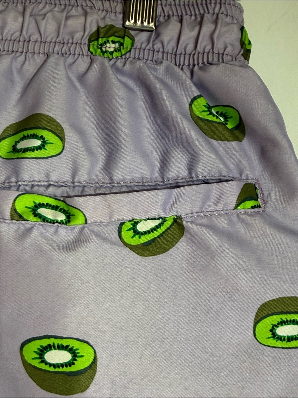 H&M Kiwi Pattern Lavender Drawstring Swim Trunks Size XS - Picture 4 of 8
